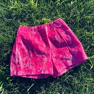 1950s Hot Pink Velour High Waisted Hand Made Shorts | vintage shorts | velvet